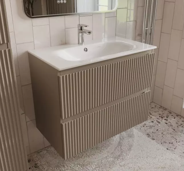 Тумба с раковиной Terminus Сицилия 80 с 2 ящиками Оптима 80 подвесная капучино 58949₽