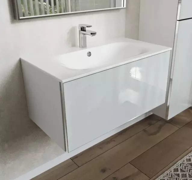 Тумба с раковиной «Terminus» Вега 80 с 1 ящиком (Оптима 80) подвесная белая