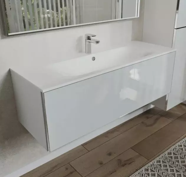 Тумба с раковиной Terminus Вега 120 с 1 ящиком Оптима 120 подвесная белая 60489₽