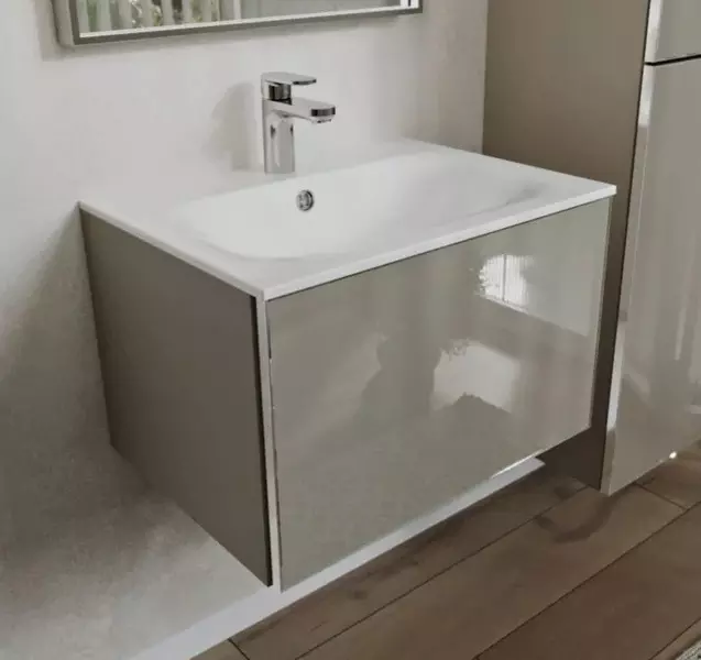 Тумба с раковиной «Terminus» Вега 60 с 1 ящиком (Оптима 60) подвесная капучино