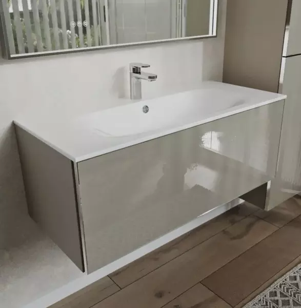 Тумба с раковиной Terminus Вега 120 с 1 ящиком Оптима 120 подвесная капучино 60489₽