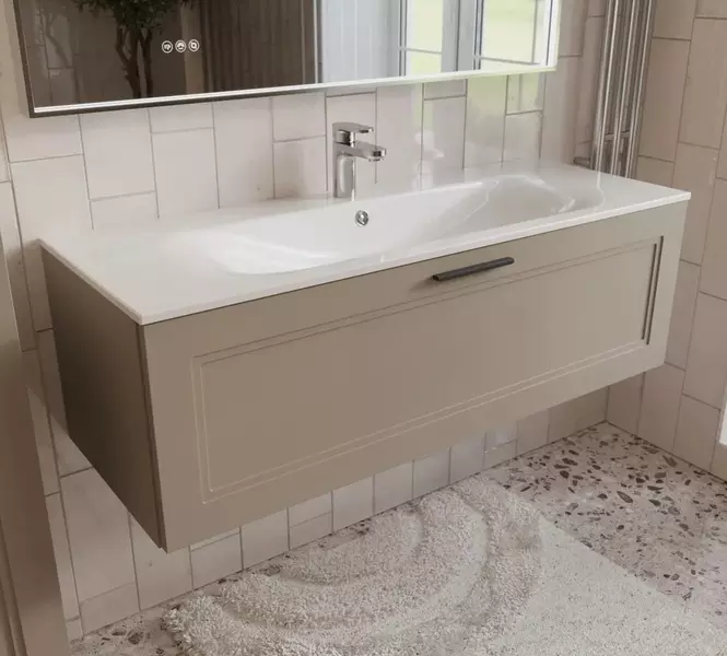 Тумба с раковиной Terminus Классик 120 с 1 ящиком Оптима 120 подвесная капучино 58949₽