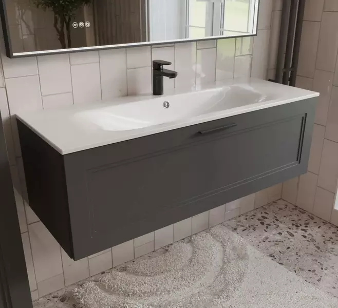 Тумба с раковиной Terminus Классик 120 с 1 ящиком Оптима 120 подвесная графит 58949₽