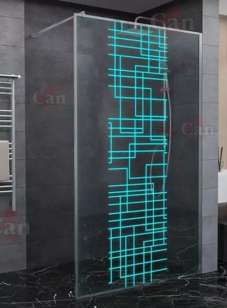 Душевая перегородка AvaCan LC 100 100200 прозрачная с рисункомхром 18000₽