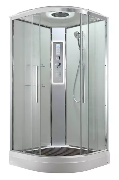 Душевая кабина AvaCan EM2080 LEDT 8080 низкий поддон прозрачнаябелая с гидромассажем с электрикой 73400₽
