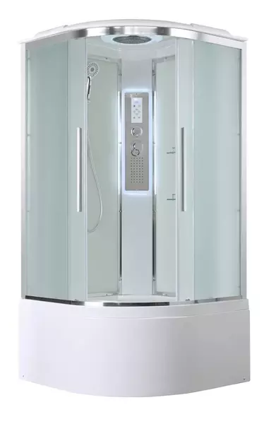 Душевая кабина AvaCan EM5010 LED 100100 высокий поддон матоваябелая с гидромассажем с электрикой 74600₽