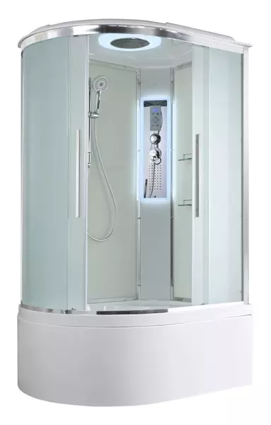 Душевая кабина AvaCan EM5812R LED 12080 высокий поддон матоваябелая с гидромассажем с электрикой правая 76350₽