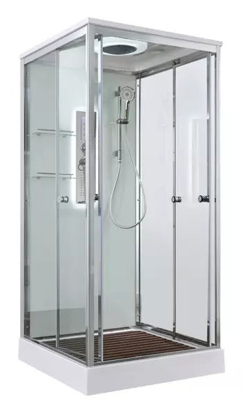 Душевая кабина AvaCan V2080LED 8080 низкий поддон прозрачнаябелая с гидромассажем с электрикой 84700₽
