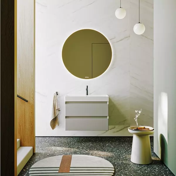 Мебель для ванной подвесная Aqwella Geometria 81 с ящиками серый туман 57818₽