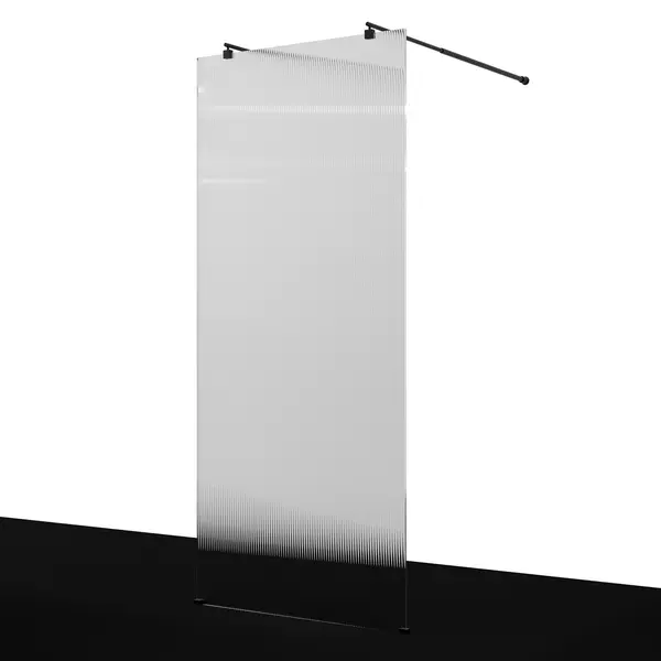 Душевая перегородка «WasserKRAFT» Vechte 60W46MB-FL 110/200 рифленая/чёрная