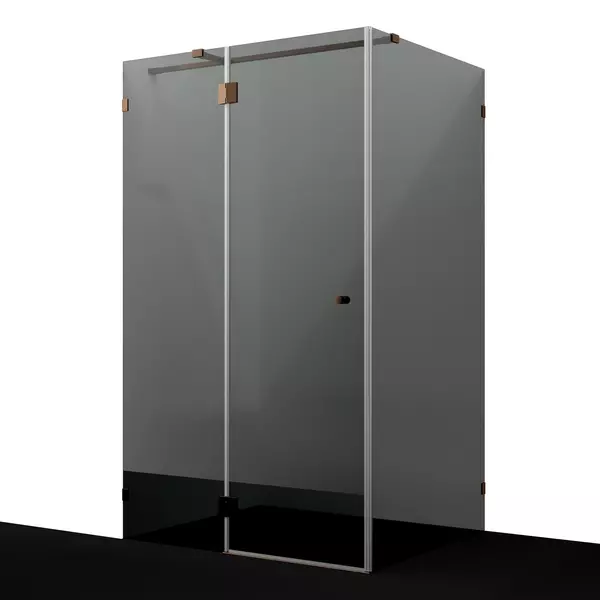 Душевой угол-ограждение WasserKRAFT Paar 88H07-TG 12090 прямоугольный тонированныйрозовое золото без поддона универсальный 118200₽