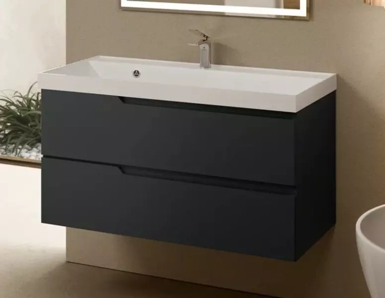 Тумба с раковиной «AQUAme» S3 100 (Астория 100) подвесная антрацит