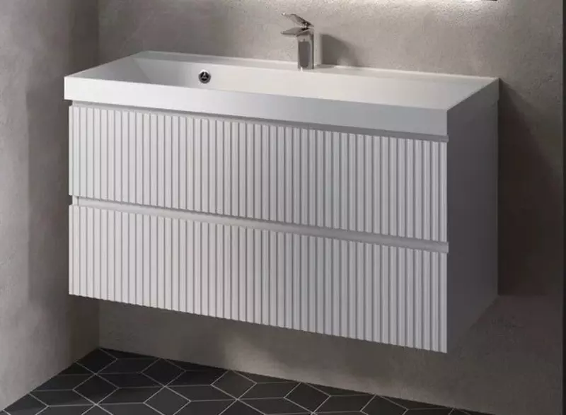 Тумба с раковиной «AQUAme» S1 100 (Астория 100) подвесная белая глянцевая