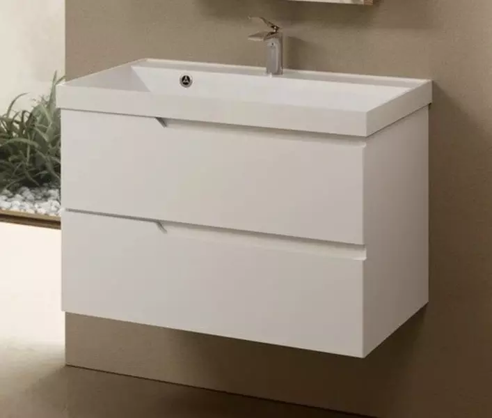 Тумба с раковиной «AQUAme» S3 80 (Астория 80) подвесная белая глянцевая