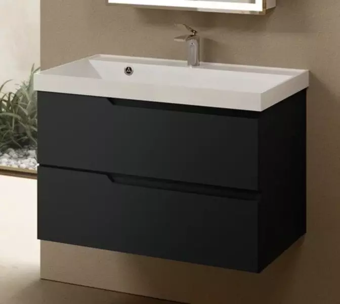 Тумба с раковиной «AQUAme» S3 80 (Астория 80) подвесная антрацит