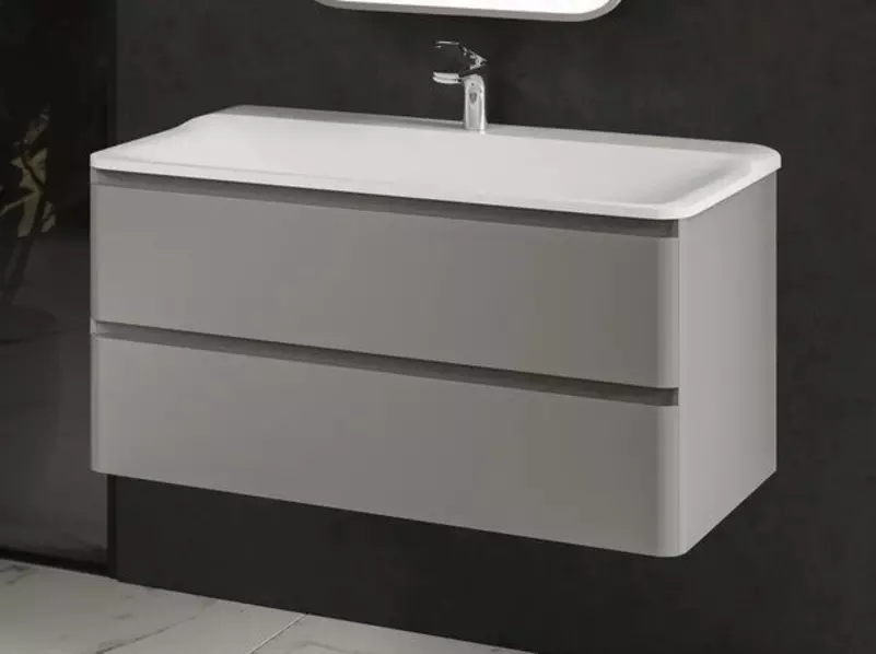 Тумба с раковиной «AQUAme» S4 100 (Solo 100) подвесная серая