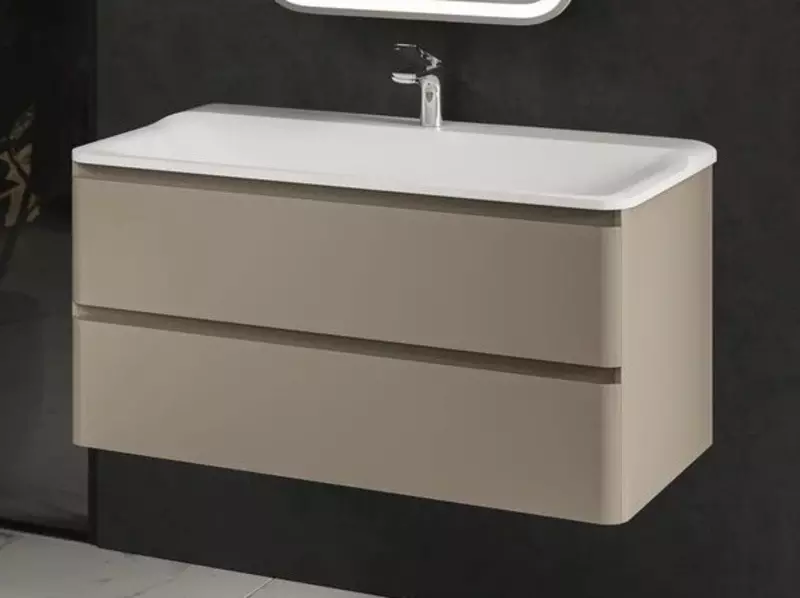 Тумба с раковиной «AQUAme» S4 100 (Solo 100) подвесная бежевая