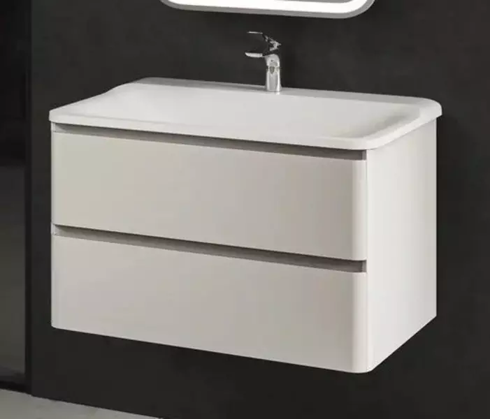 Тумба с раковиной «AQUAme» S4 80 (Solo 80) подвесная белая глянцевая