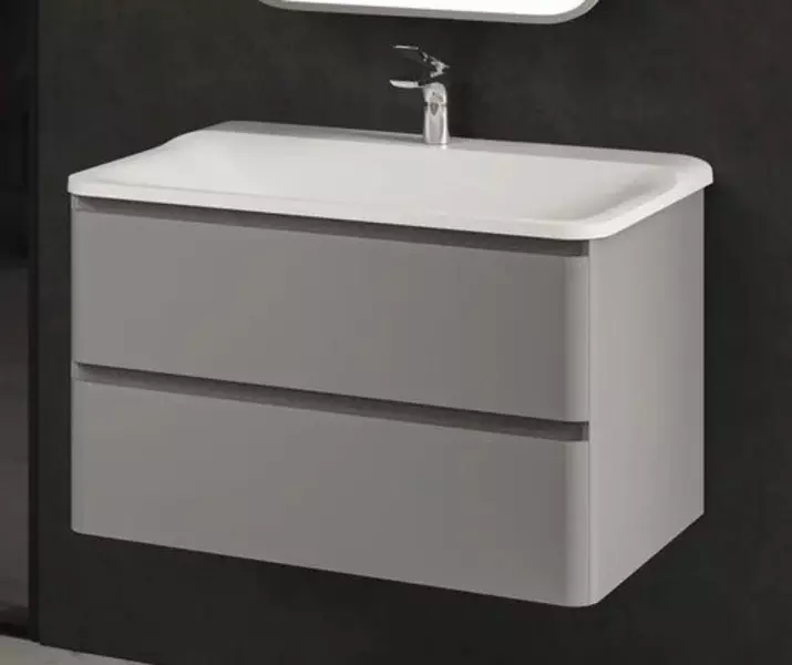 Тумба с раковиной «AQUAme» S4 80 (Solo 80) подвесная серая