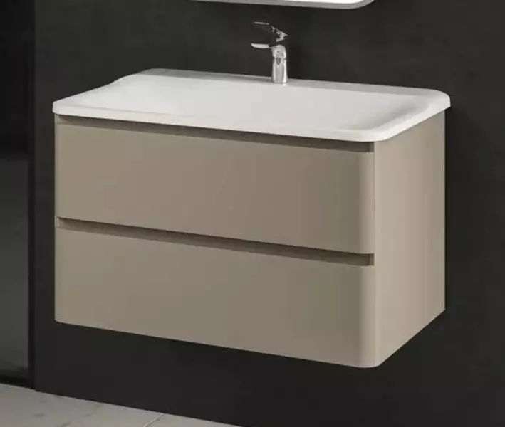 Тумба с раковиной «AQUAme» S4 80 (Solo 80) подвесная бежевая