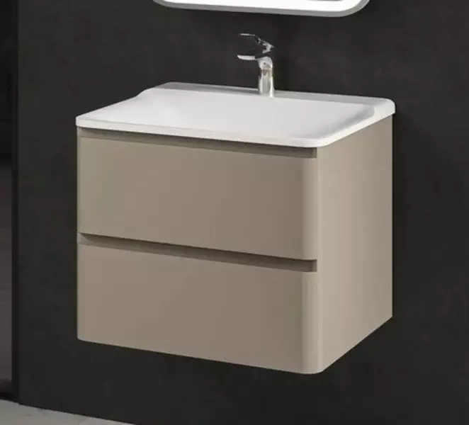 Тумба с раковиной «AQUAme» S4 60 (Solo 60) подвесная бежевая