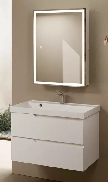Мебель для ванной подвесная AQUAme S3 80 белая глянцевая 45300₽