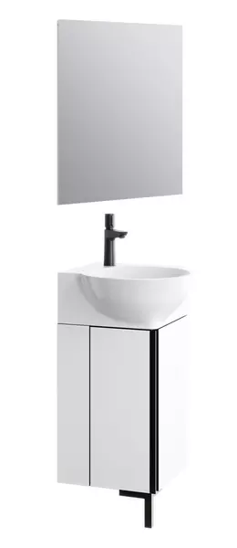 Мебель для ванной угловая «Aqwella» Porto 45 белая/чёрная