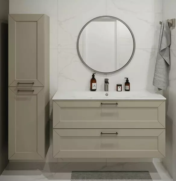 Мебель для ванной Terminus Виктория 120 с 2 ящиками подвесная айвари 112926₽