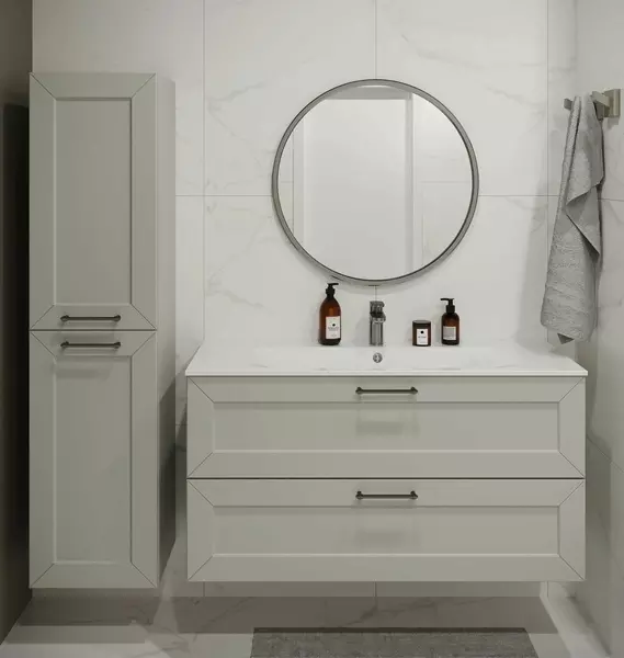 Мебель для ванной Terminus Виктория 120 с 2 ящиками подвесная белая 112926₽