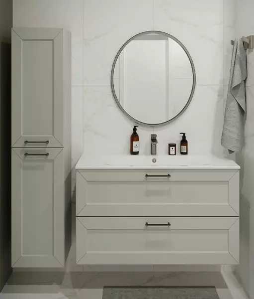 Мебель для ванной Terminus Виктория 100 с 2 ящиками подвесная белая 104456₽