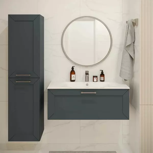 Мебель для ванной Terminus Виктория 100 с 1 ящиком подвесная серый шёлк 87406₽