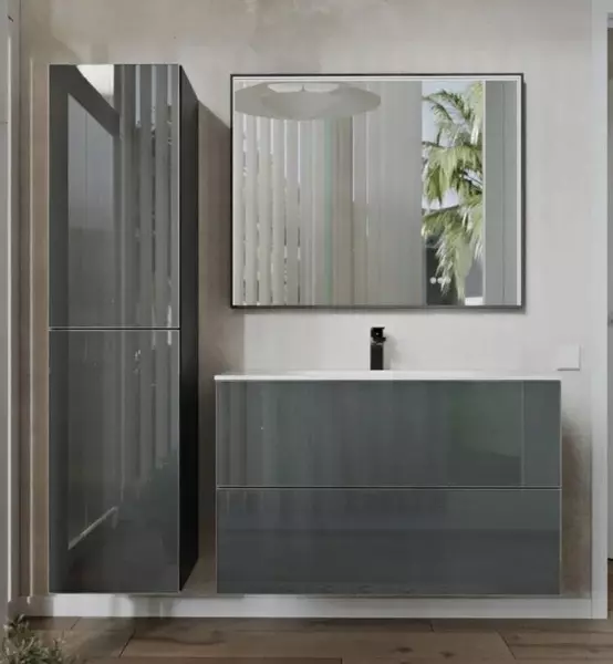 Мебель для ванной «Terminus» Вега 100 с 2 ящиками подвесная графит