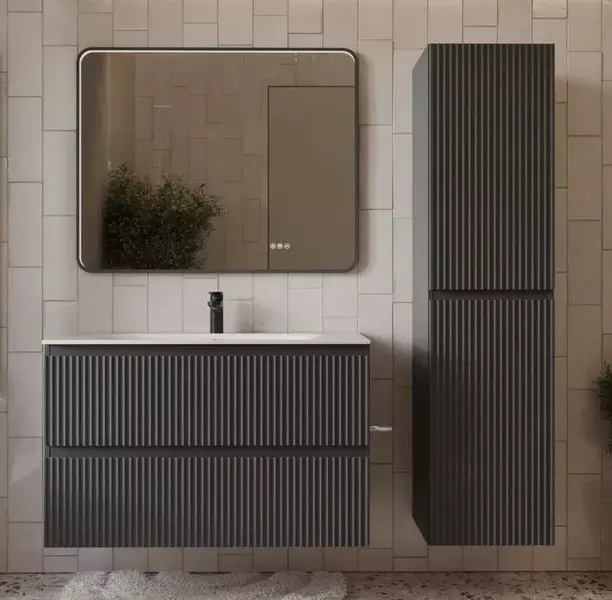 Мебель для ванной Terminus Сицилия 100 с 2 ящиками подвесная графит 101508₽