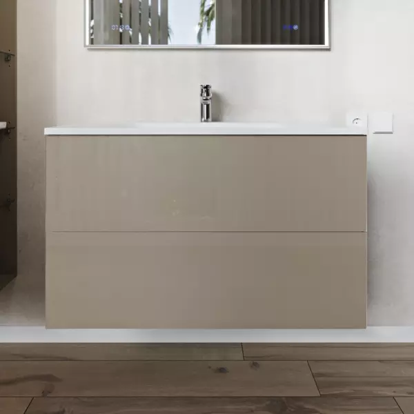 Тумба с раковиной «Ukko» Foster 80 (Crystal 80) подвесная бежевая