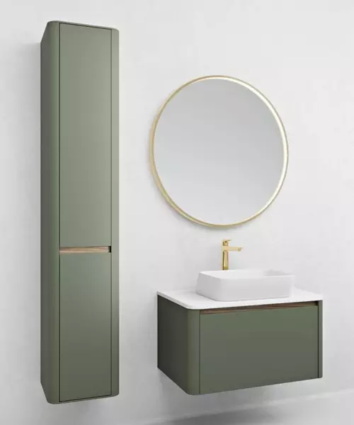 Мебель для ванной подвесная Ukko Sanrey 100 со столешницей оливковая 158268₽