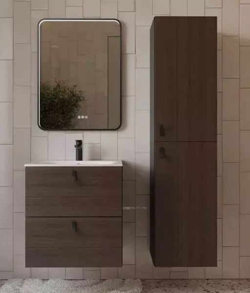 Мебель для ванной «Terminus» Контур 60 с 2 ящиками подвесная венге/графит