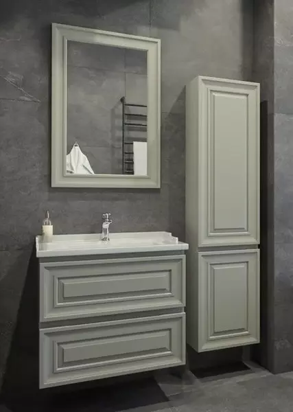 Мебель для ванной подвесная «Caprigo» Понца 70 с 2 ящиками серая