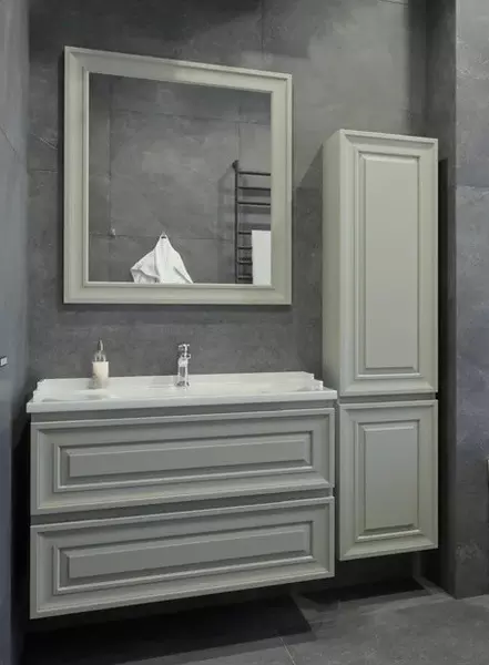 Мебель для ванной подвесная «Caprigo» Понца 90 с 2 ящиками серая