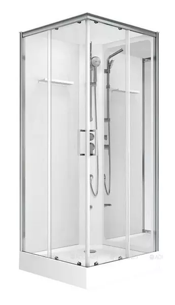 Душевая кабина Aquanet Passion S 30 9090 низкий поддон прозрачнаябелая-зеркало без крыши 69740₽