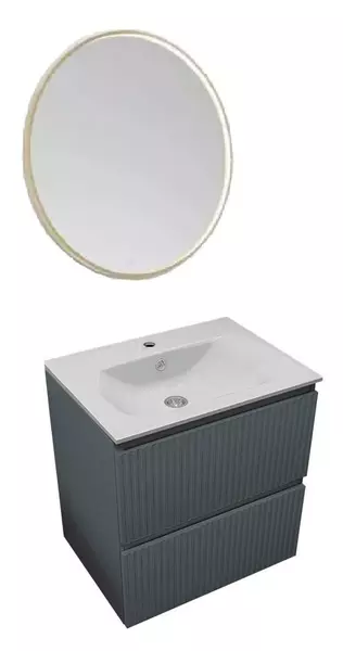 Мебель для ванной Terminus Ватикан 80 с 2 ящиками подвесная серый шёлк 74833₽