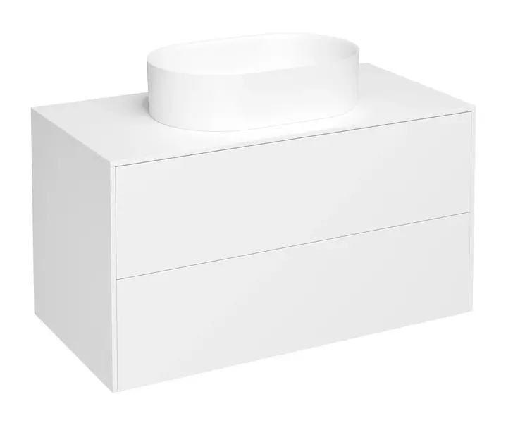 Тумба с раковиной и столешницей «Kupala» Karelia 100 (Ruslo 56/36) подвесная белая матовая