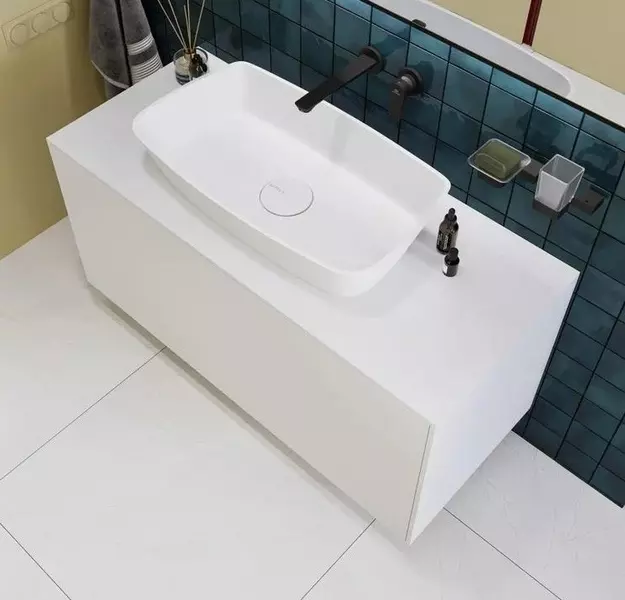 Тумба с раковиной и столешницей «Kupala» Karelia 120 (Ladoga 70/40) подвесная белая матовая