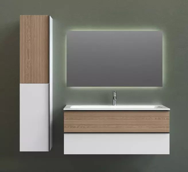 Мебель для ванной подвесная Sancos Delta 120 дуб светлыйбелая 103980₽