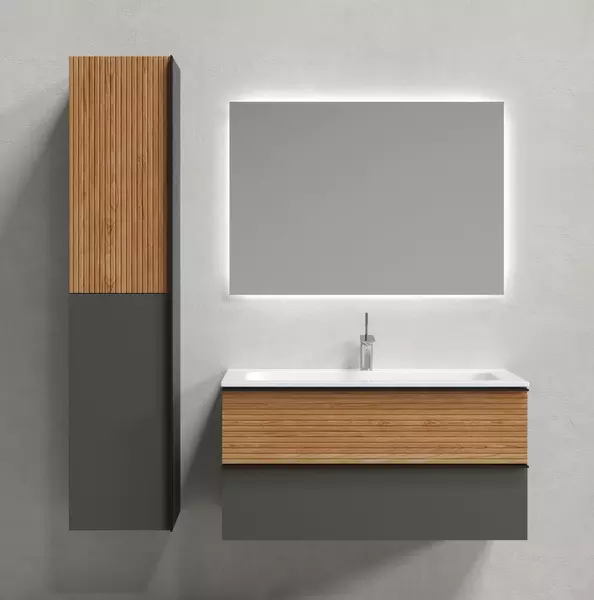 Мебель для ванной подвесная Sancos Delta 100 дуб красныйграфит 85980₽