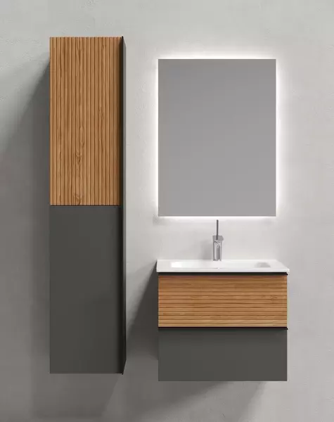 Мебель для ванной подвесная Sancos Delta 60 дуб красныйграфит 59750₽