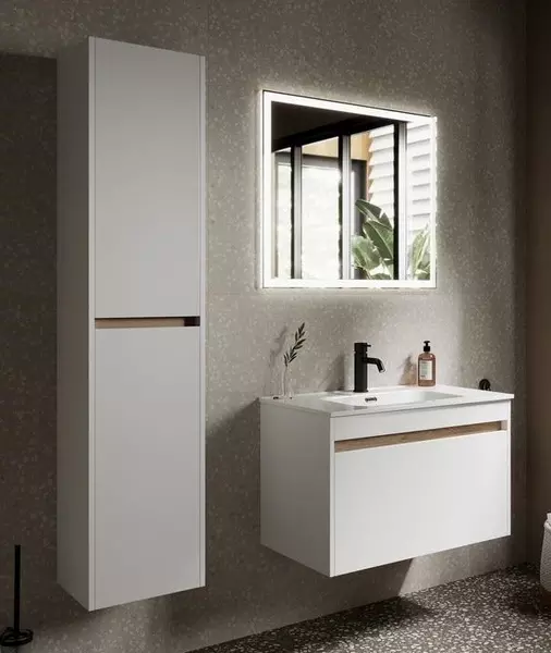 Мебель для ванной подвесная «Sancos» Smart 80 белая глянцевая