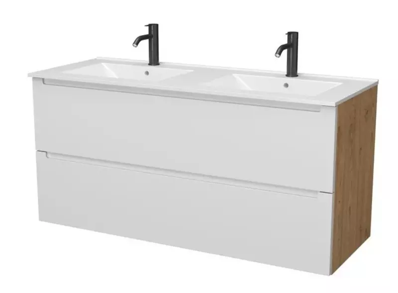 Тумба с раковиной ZOV Дион 120 NS120 120 подвесная белая матоваядуб 74470₽