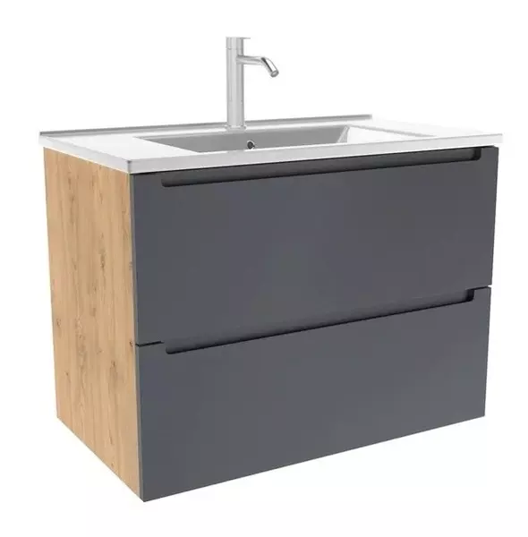 Тумба с раковиной ZOV Дион 100 NS100 100 подвесная графит матоваядуб 52214₽