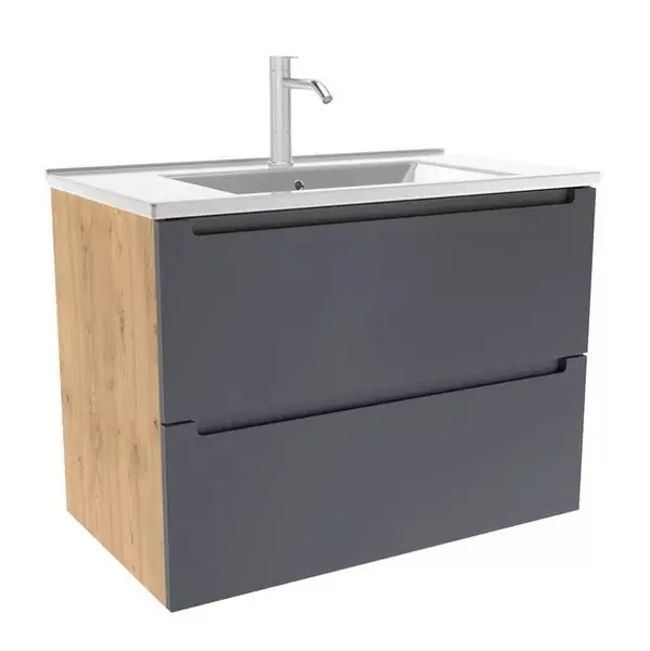 Тумба с раковиной ZOV Дион 80 NS80 80 подвесная графит матоваядуб 44691₽