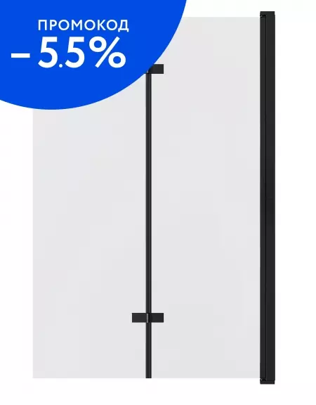 

Шторка на ванну стеклянная «Grossman» GR-106/100BLACK 100/150 прозрачная/чёрная универсальная